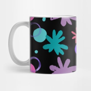 Pink Circle and violet flowers pattern Mug